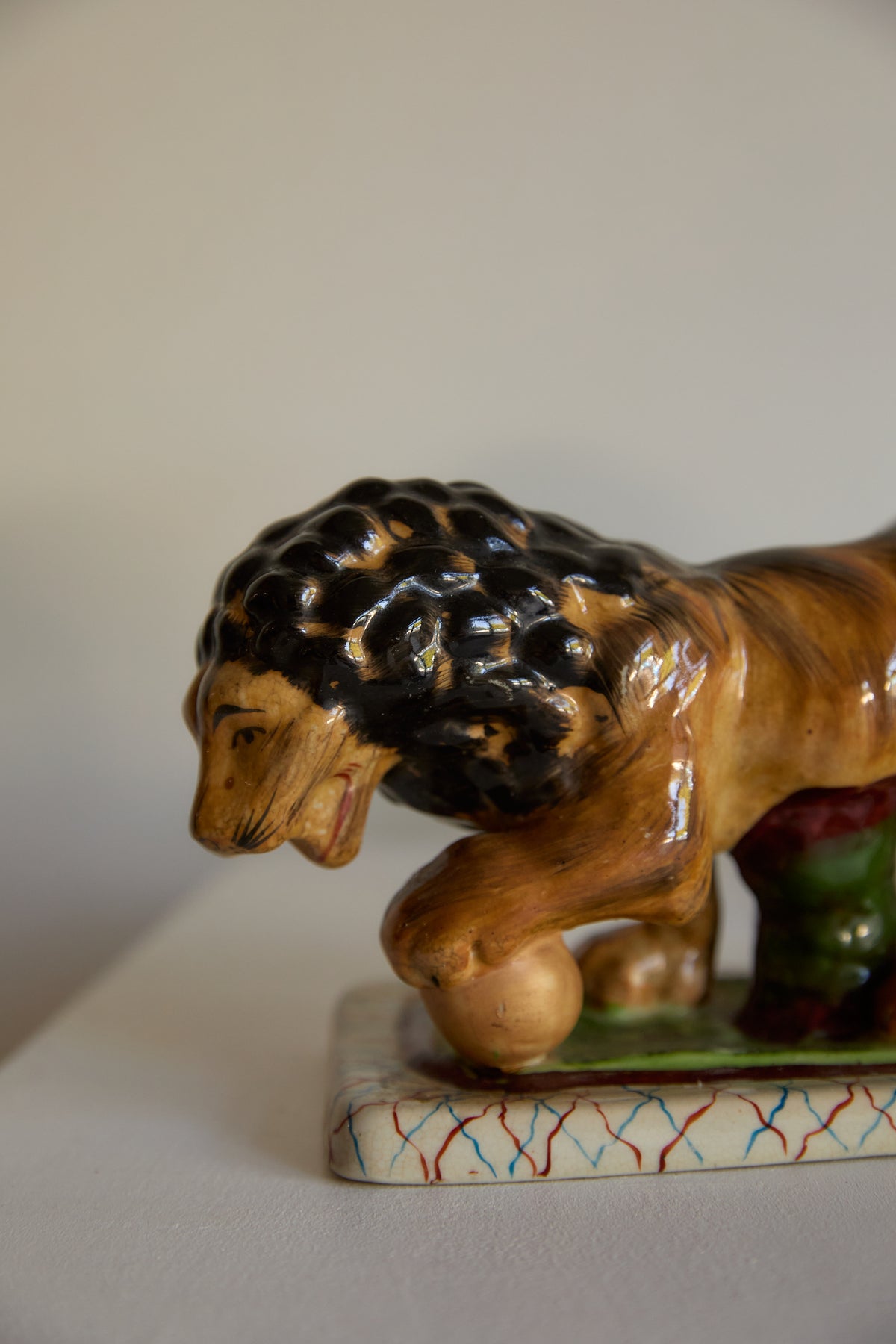 A Magnificent Pair of Vintage Medici-Style Pottery Lions