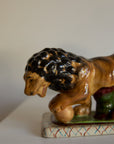 A Magnificent Pair of Vintage Medici-Style Pottery Lions