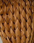 Vintage Mid-Century Woven Rattan Textured Ovoid Vase