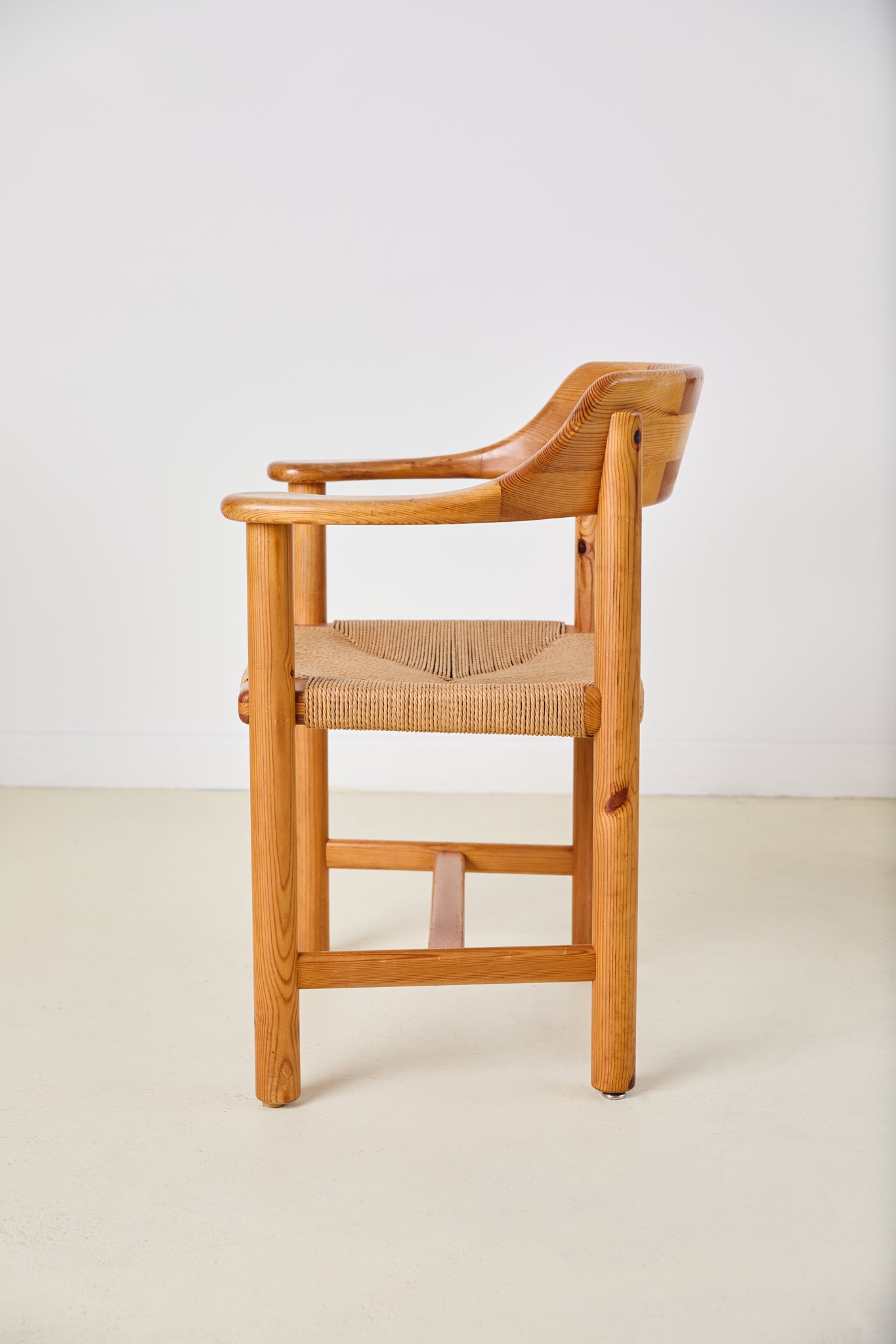 Set of 4 Rainer Daumiller Dining Chairs in Pine and Papercord, 1970s