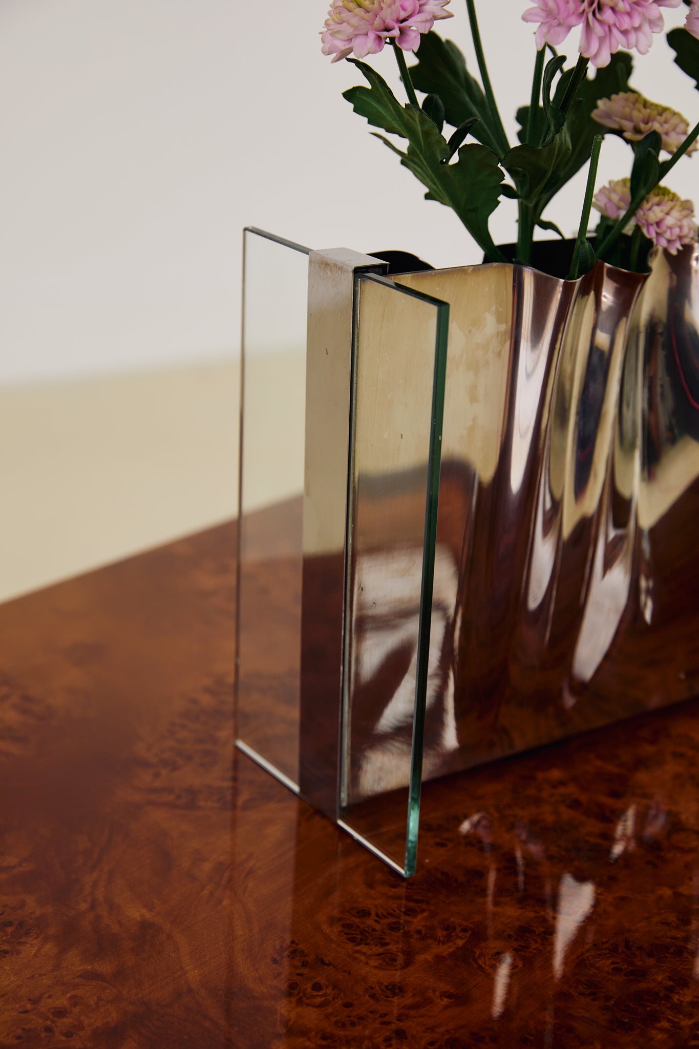 Chrome and Glass Vase