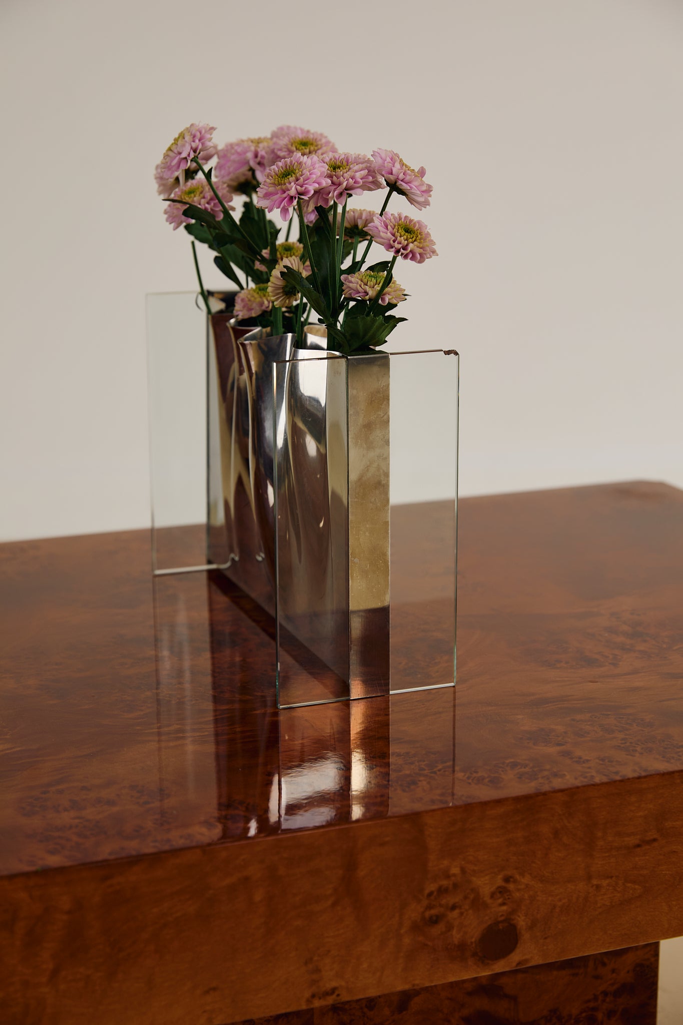 Chrome and Glass Vase