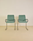 Chrome and Aqua Velvet Desk Chair (Sold Individually)
