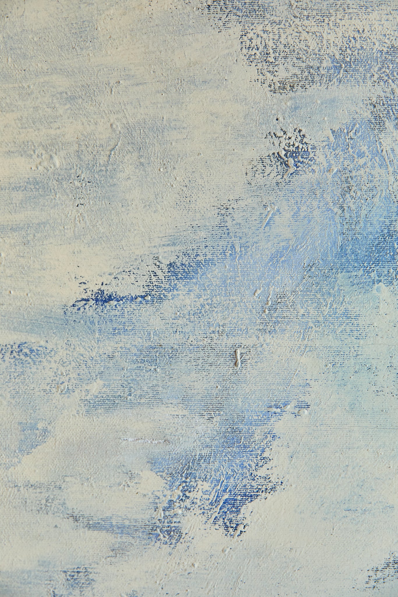 Large White and Blue Cloudy Abstract