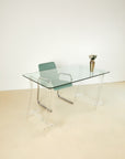 Vintage Glass and Lucite Desk