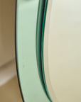 Mid-Century Mint Green Double Bevelled Mirror by Cristal Art, Italy 1960s