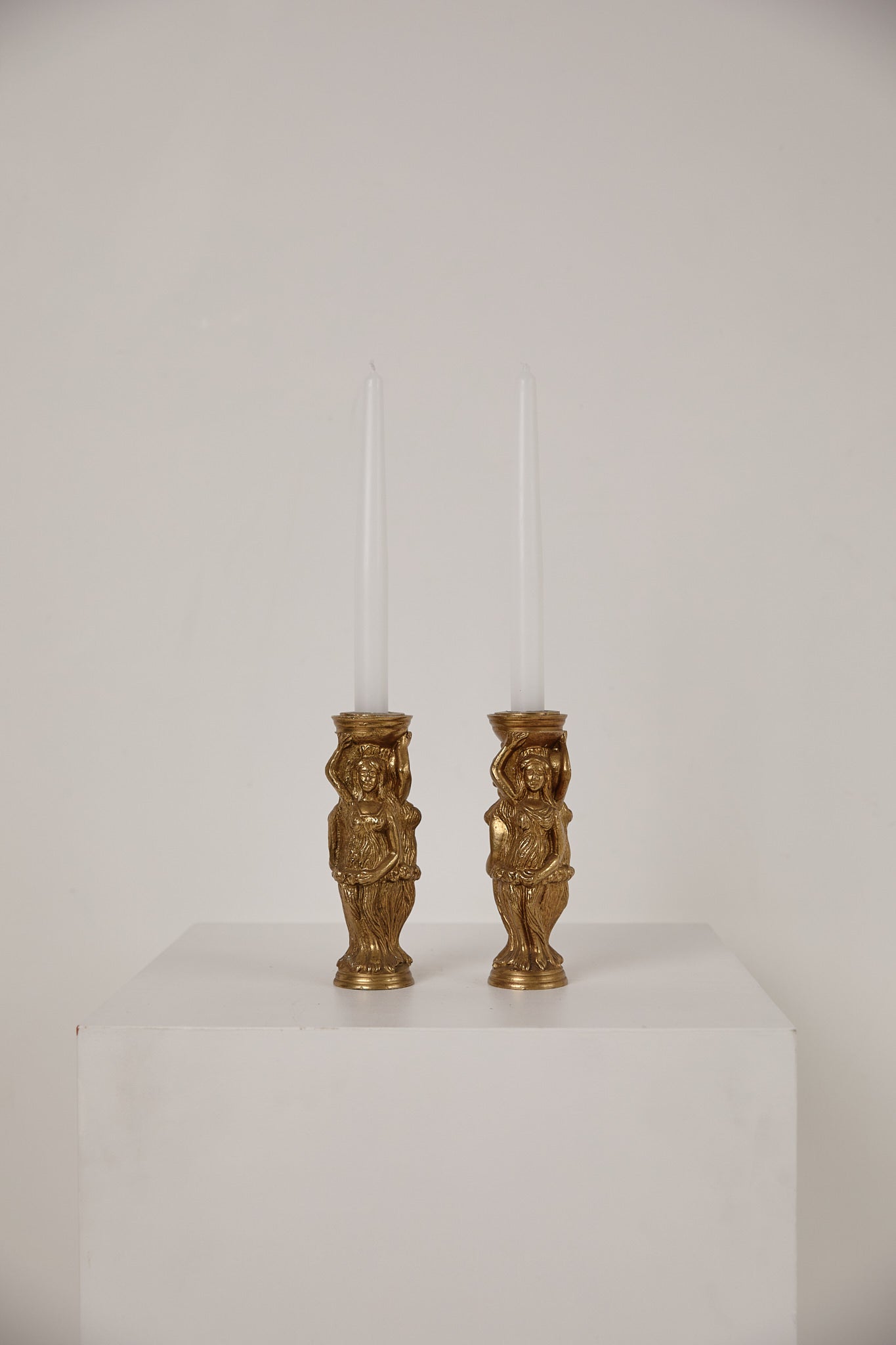 Gilt Metal Candle Holders