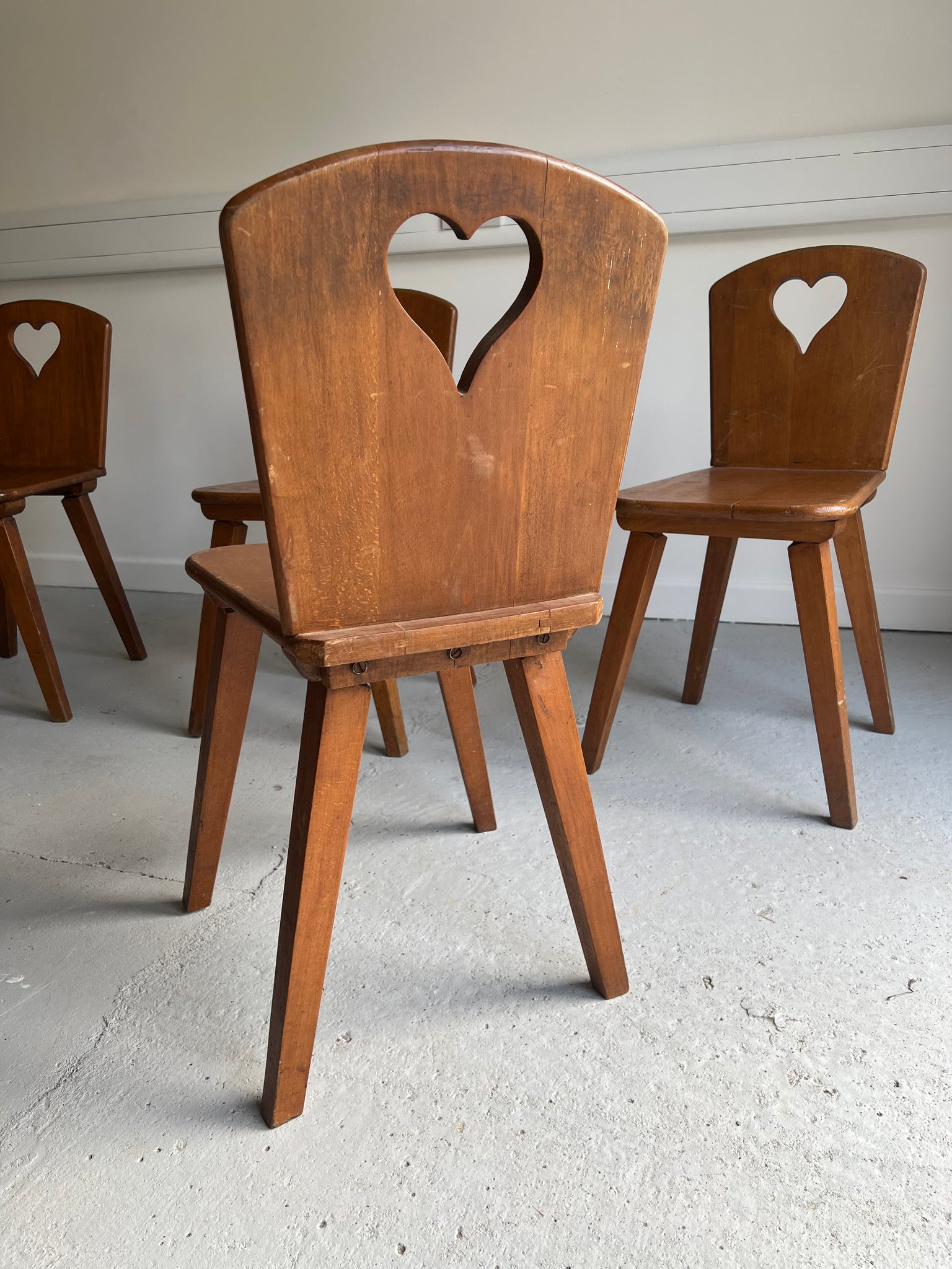 French Brutalist Heart Shape Chairs