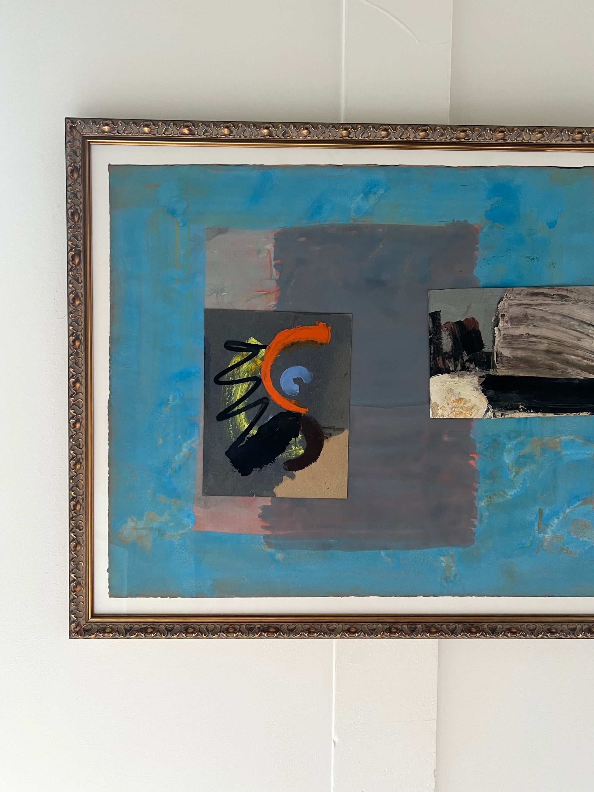 “Blue Collage” painting by A. Grant