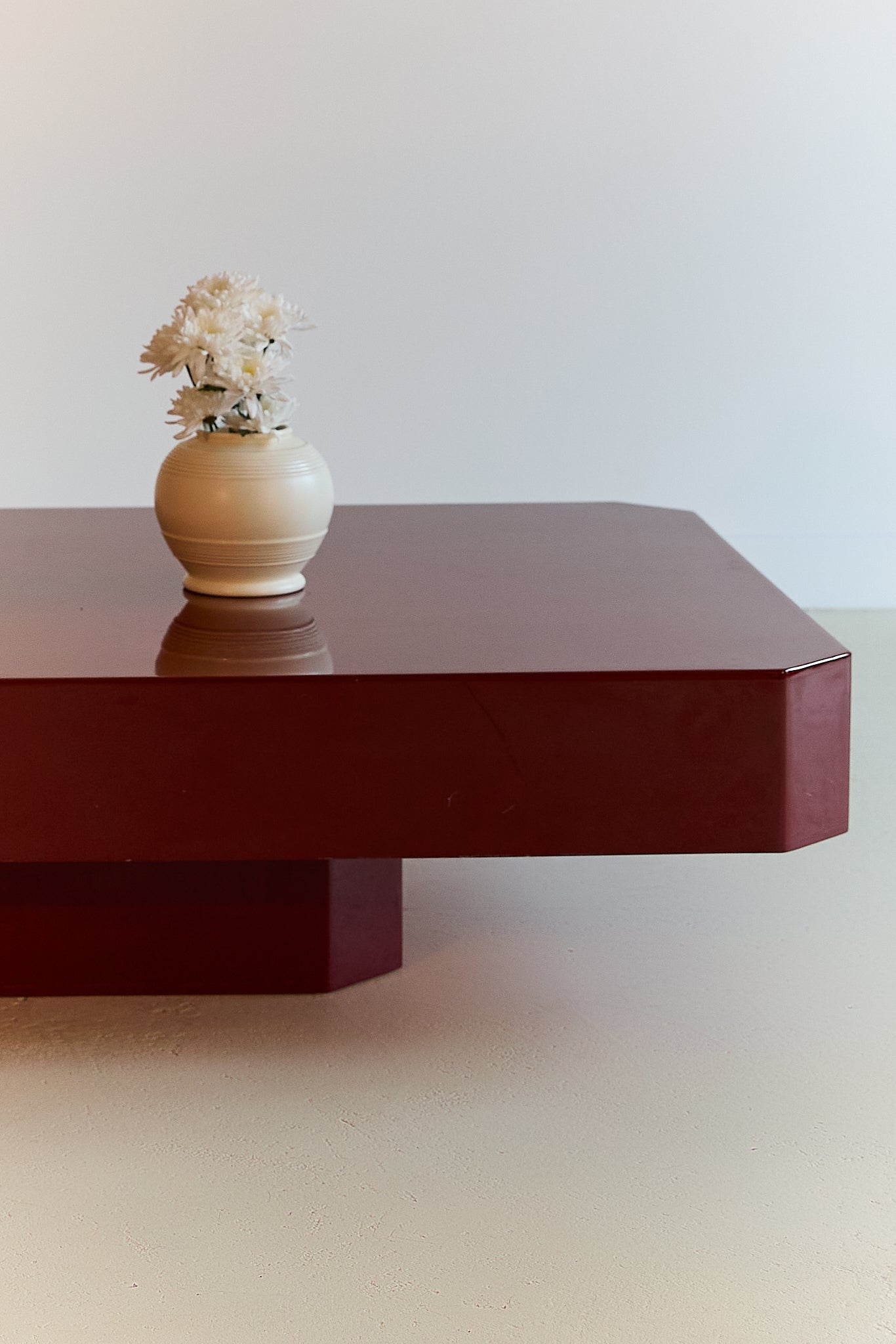 Red Lacquered Coffee Table