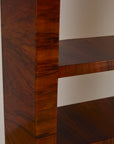 Italian Burl Wood Bookcase With Chrome Feet