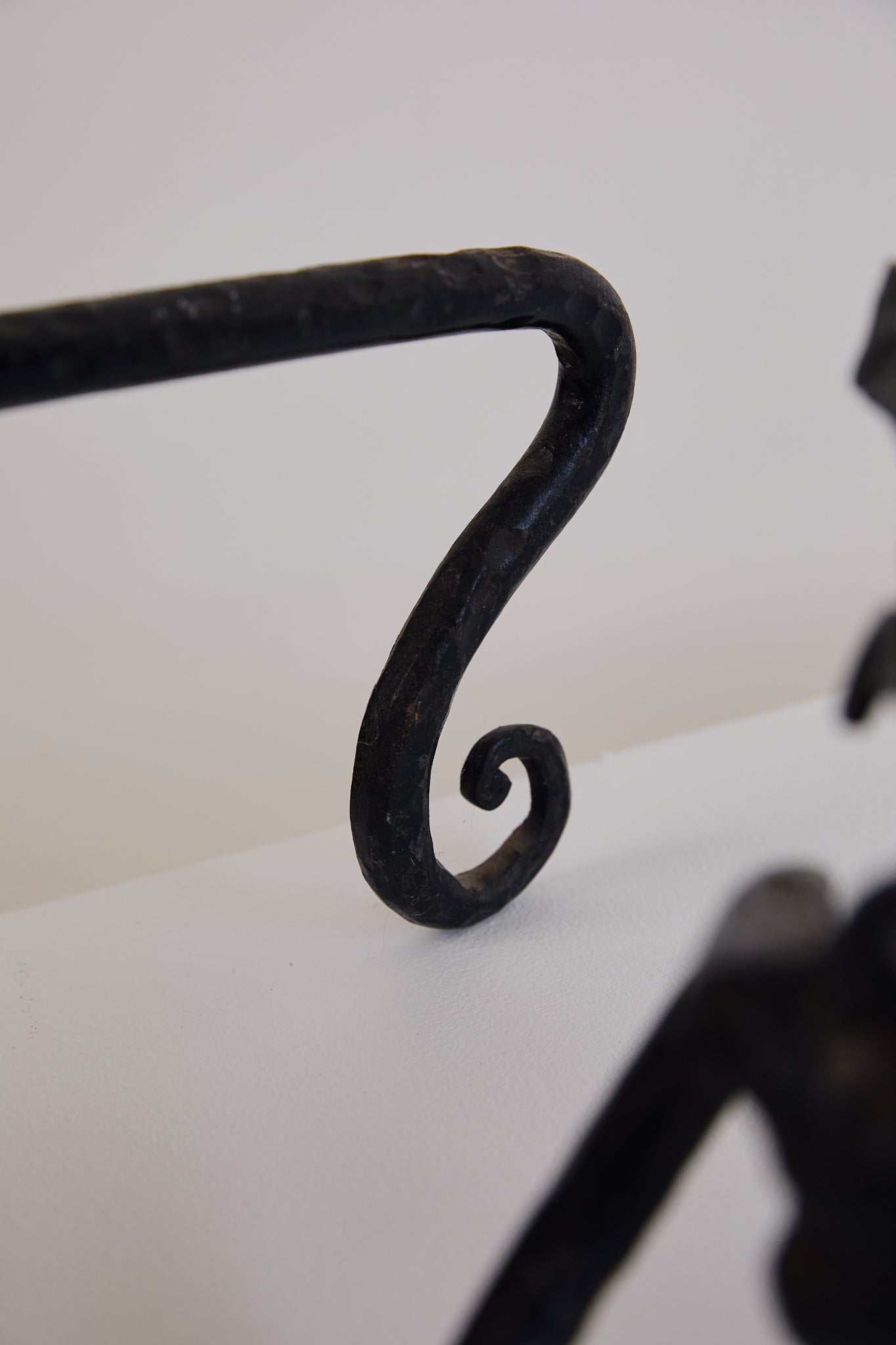 Antique Pair of Forged in Fire Wrought Iron Dragon Andirons / Fireplace Firedogs
