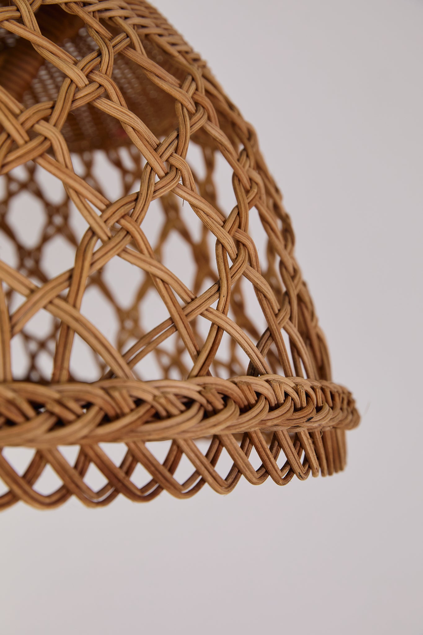 French Wicker Eiffel Tower Floor Lamp With Table