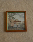 Vintage Japanese Hand-Embroidered Silk Landscape Art – Framed Set of 6