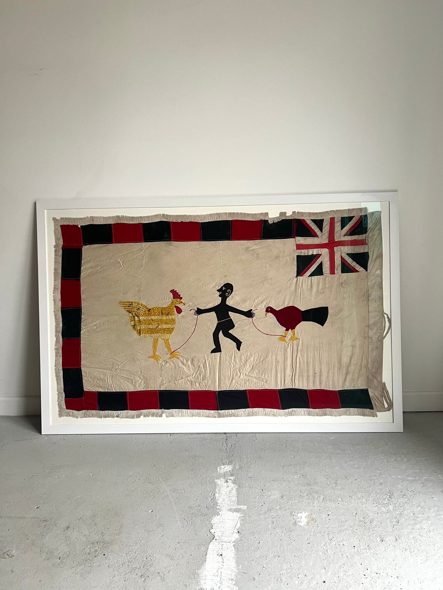 “The Rooster and The Clockbird” Fante Asafo Flag circa 1950