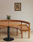 Italian Mid-Century Wooden Corner Banquette & Bistro Dining Set