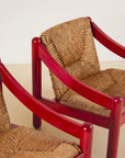 Cassina Carimate Armchair Pair Stained Red