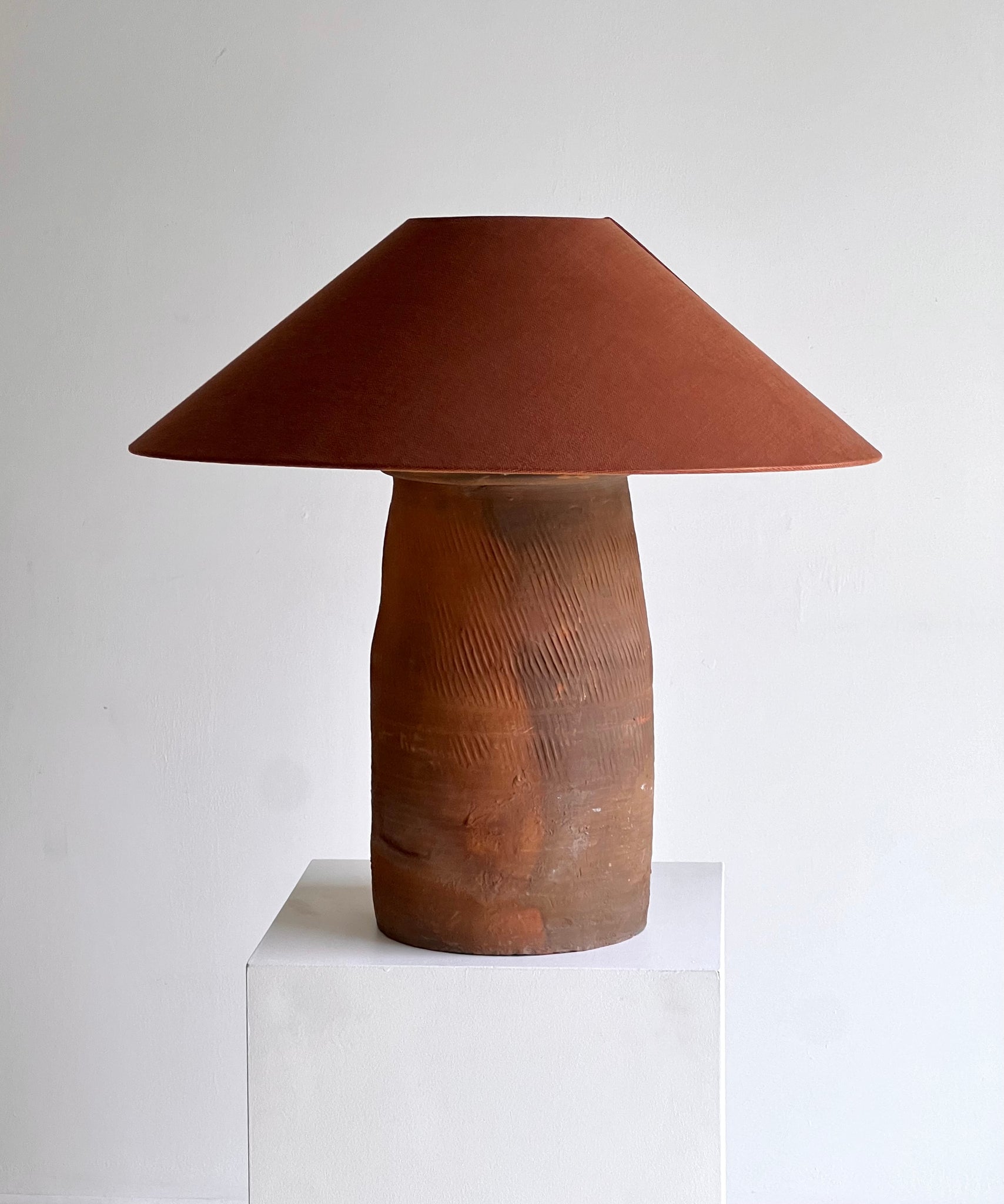 XL Terracotta 1980s Lamp