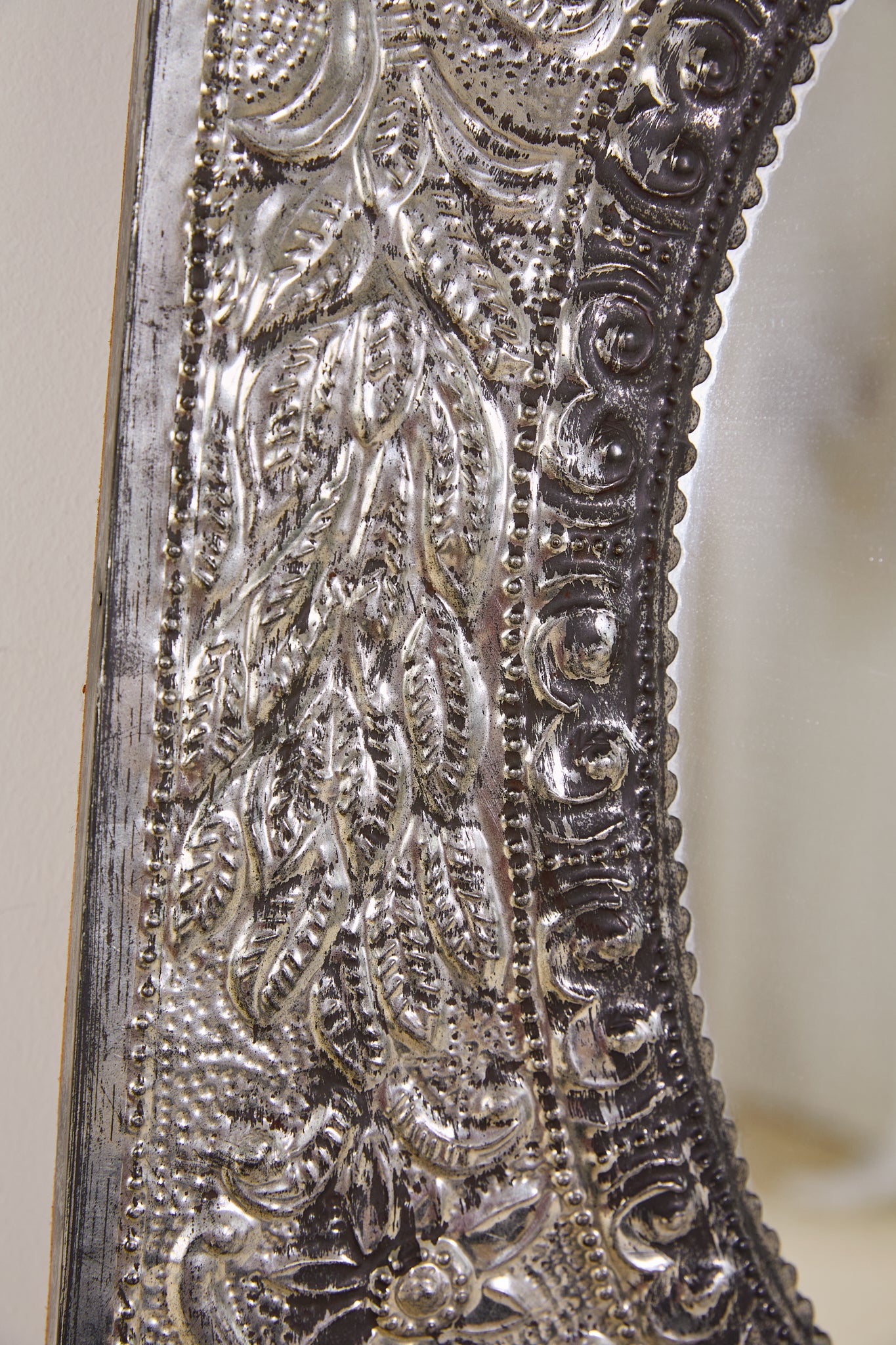 Hammered Tin Mantle Mirror