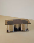 Chrome and Glass Coffee Table Forming Bar by Lodovico Acerbis