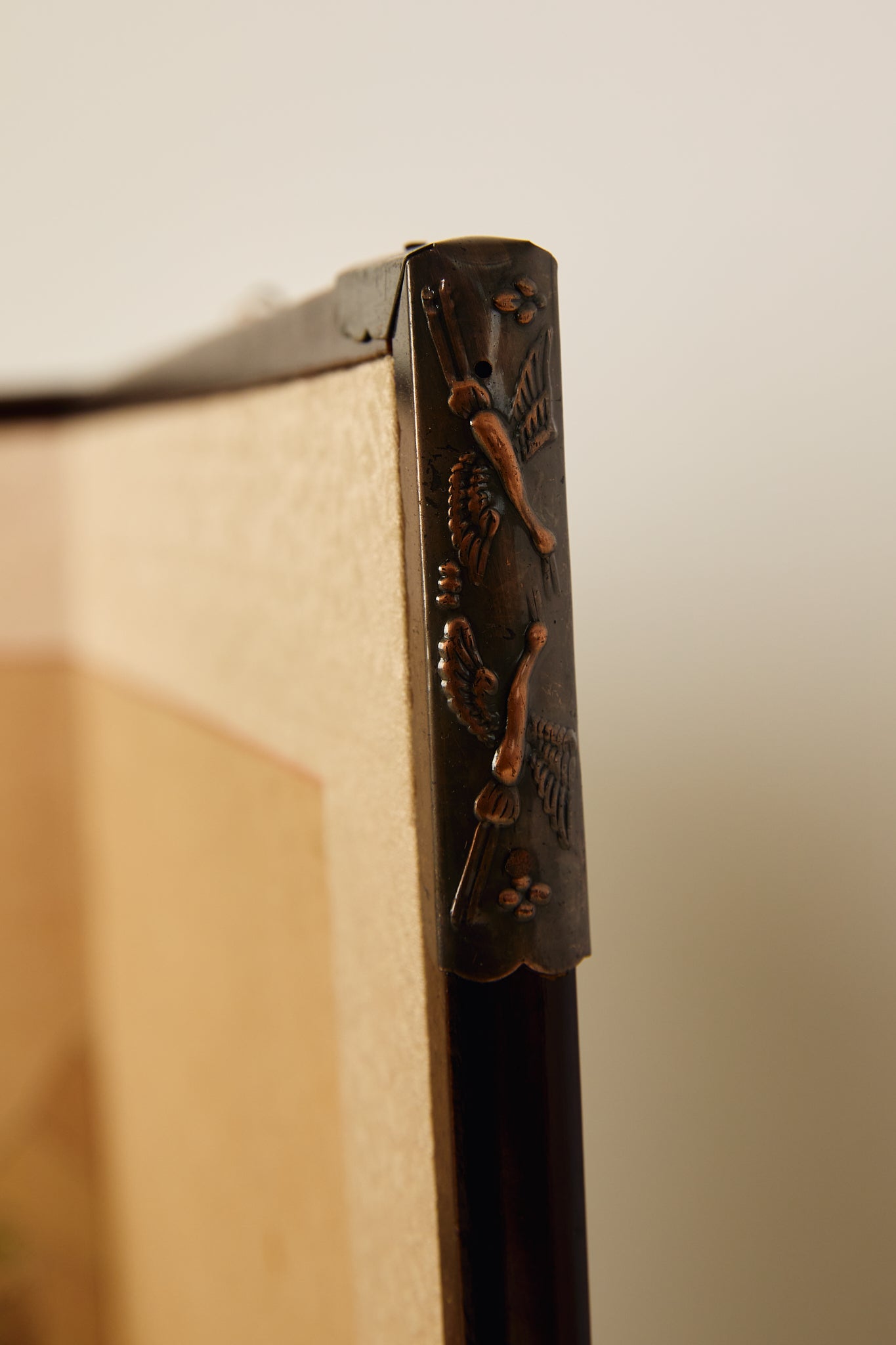 Japanese Four Panel Screen Panting With Fans