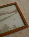 Vintage Japanese Hand-Embroidered Silk Landscape Art – Framed Set of 6