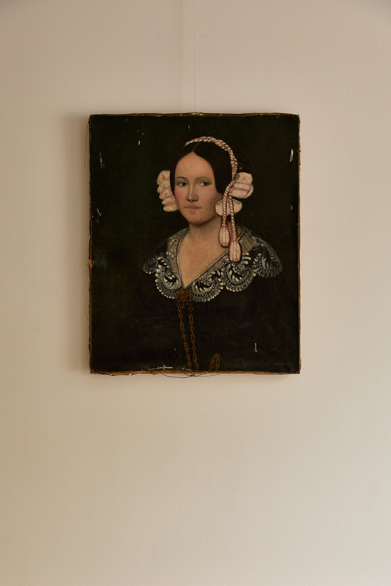 19th-Century European Provincial Portrait of a Noblewoman (c. 1830–1840)