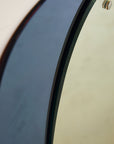 Pair of Round Blue Glass Italian Mirrors