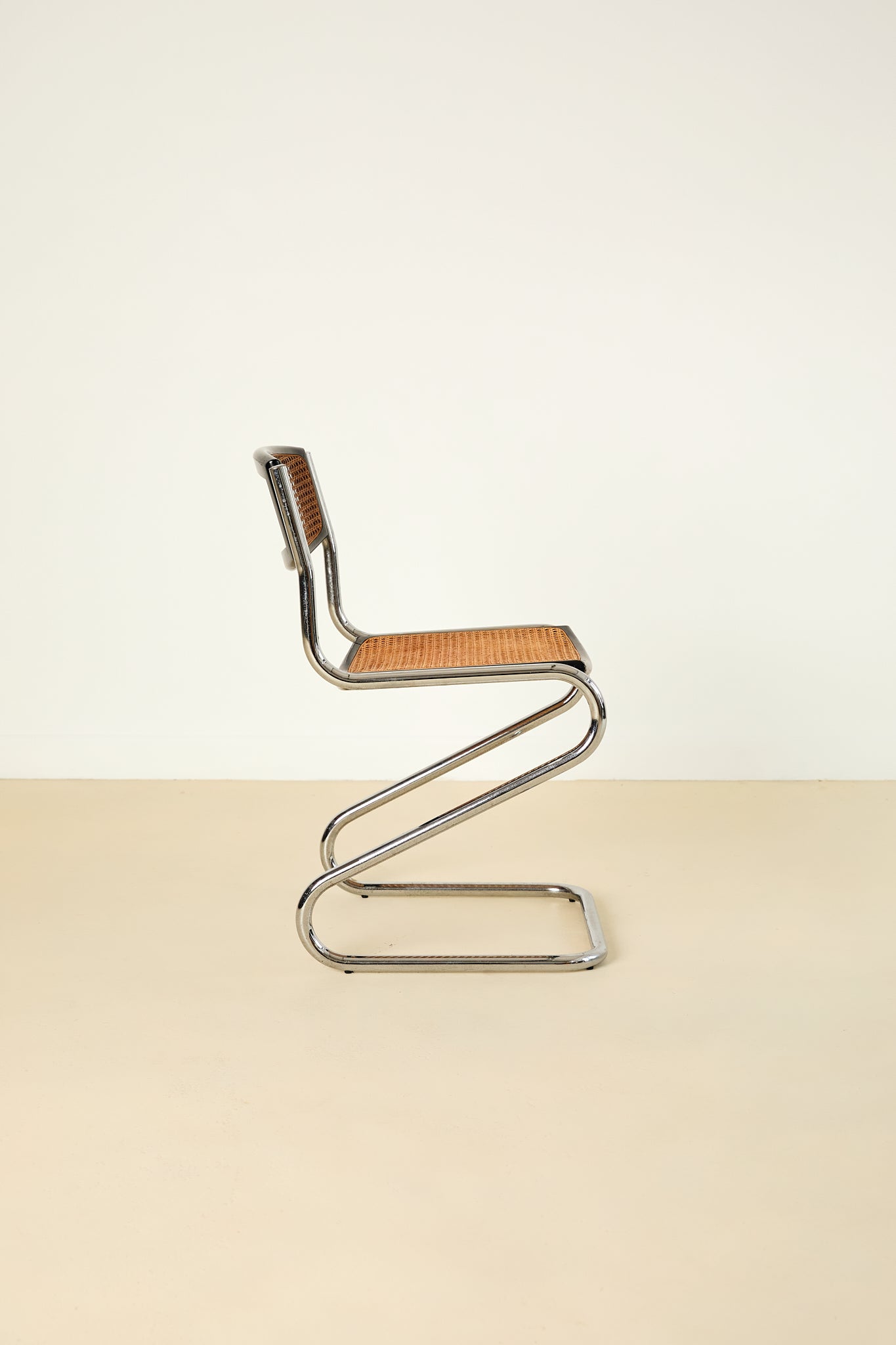 Mid Century Italian Chrome and Rattan Dining Chairs Set of X6