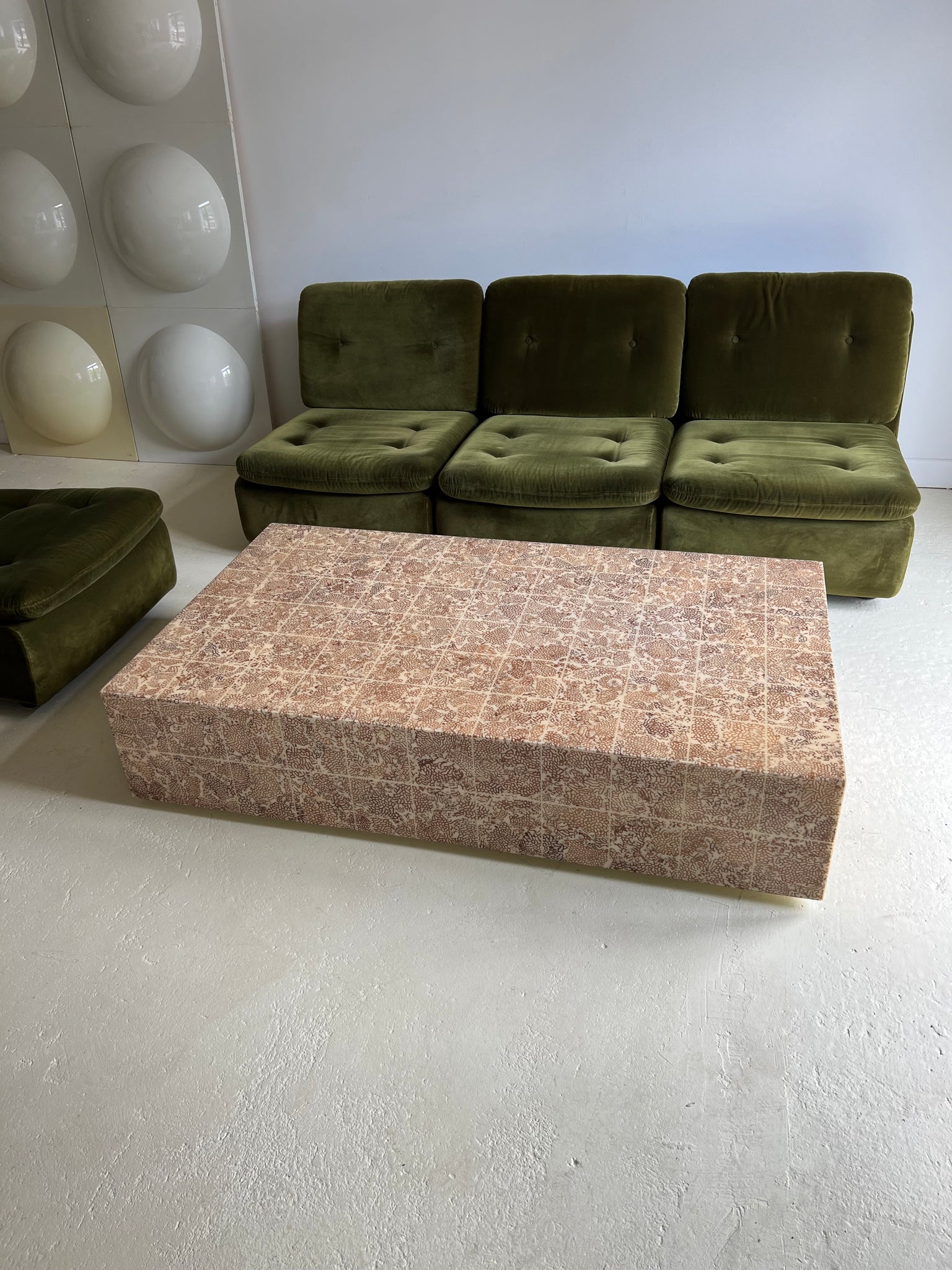 Coral Tile Look Low Coffee Table