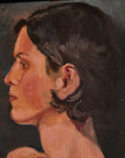 Intimate Vintage Oil Painting Of a Woman in Profile
