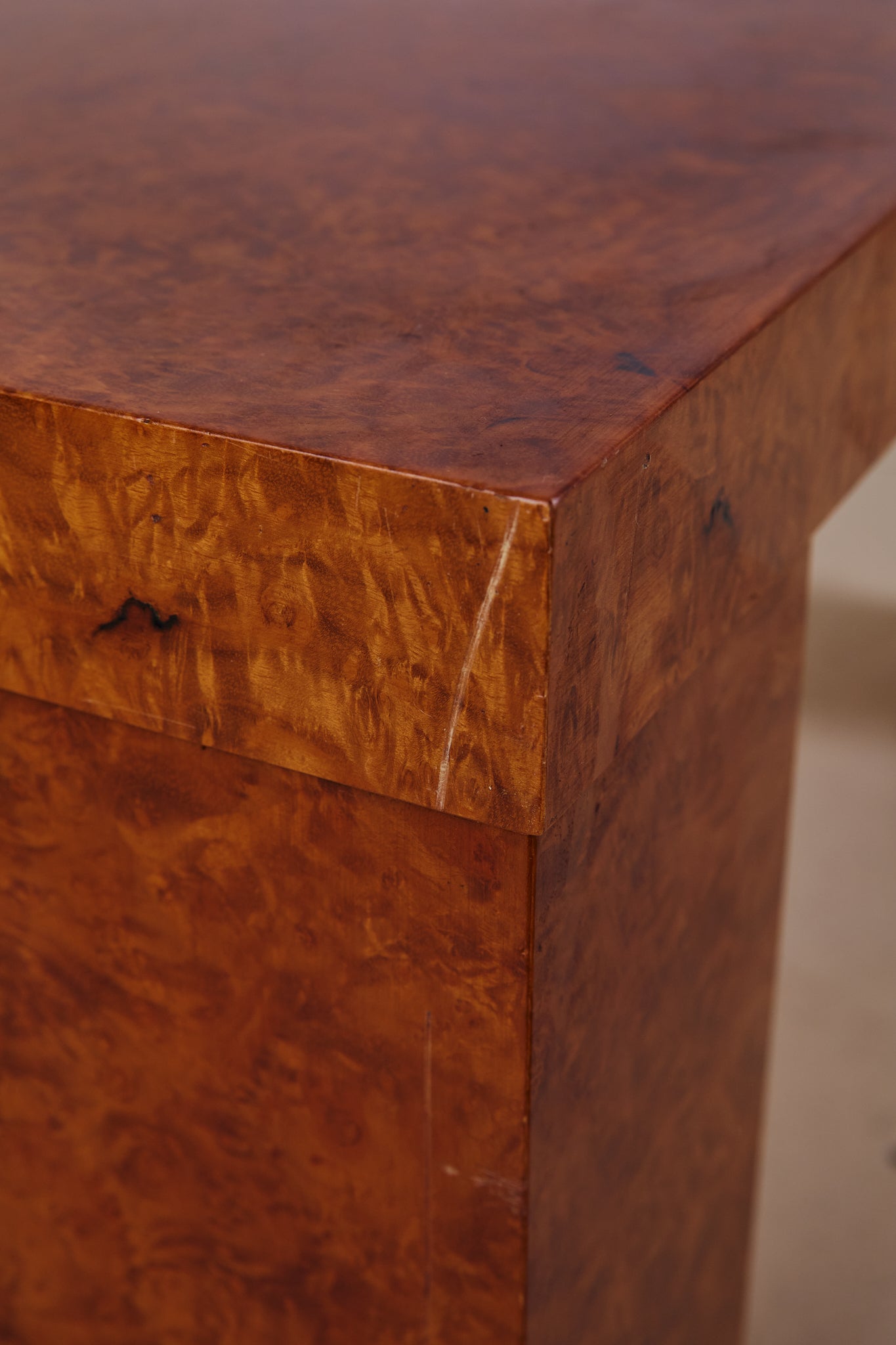 Burl Walnut Veneer Coffee Table