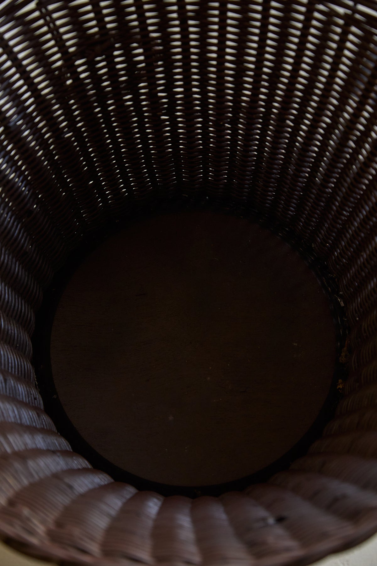 Vintage Woven Wicker Urn Vase with Handles