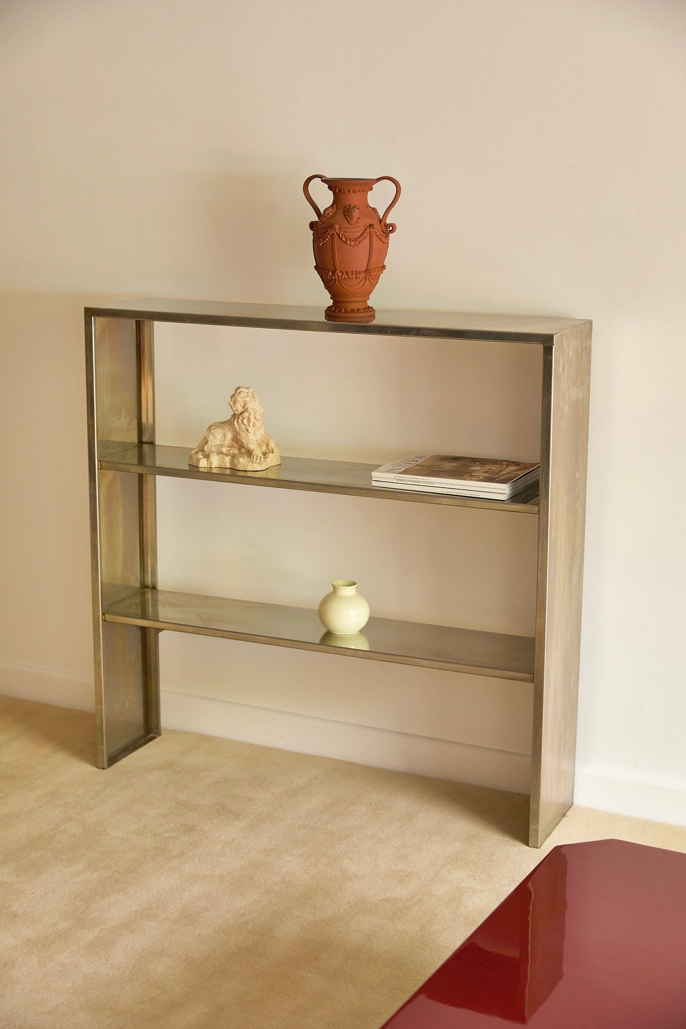 Industrial Minimalist Steel Console &amp; Low Bookcase