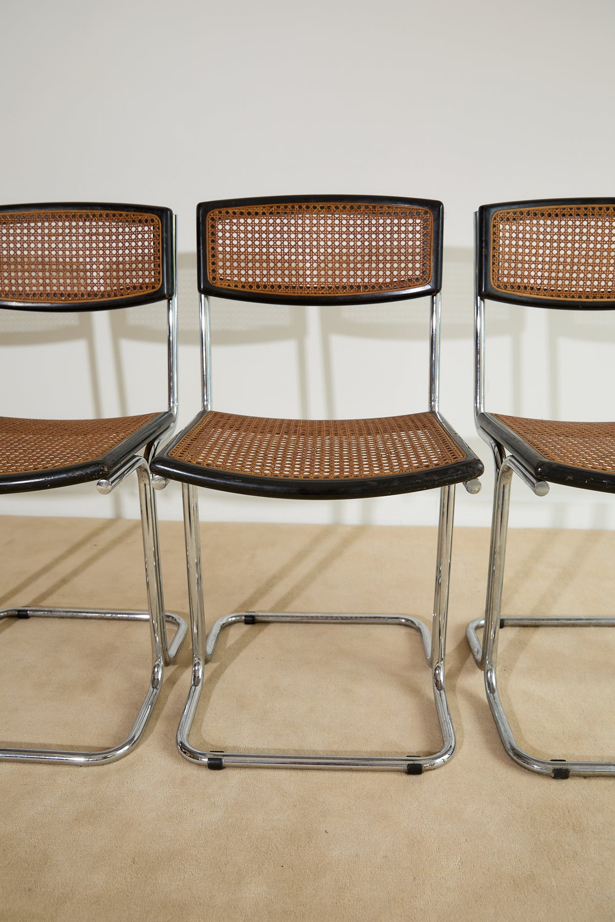 Mid-Century Modern Cesca-Style Cantilever Dining Chairs – Set of 4