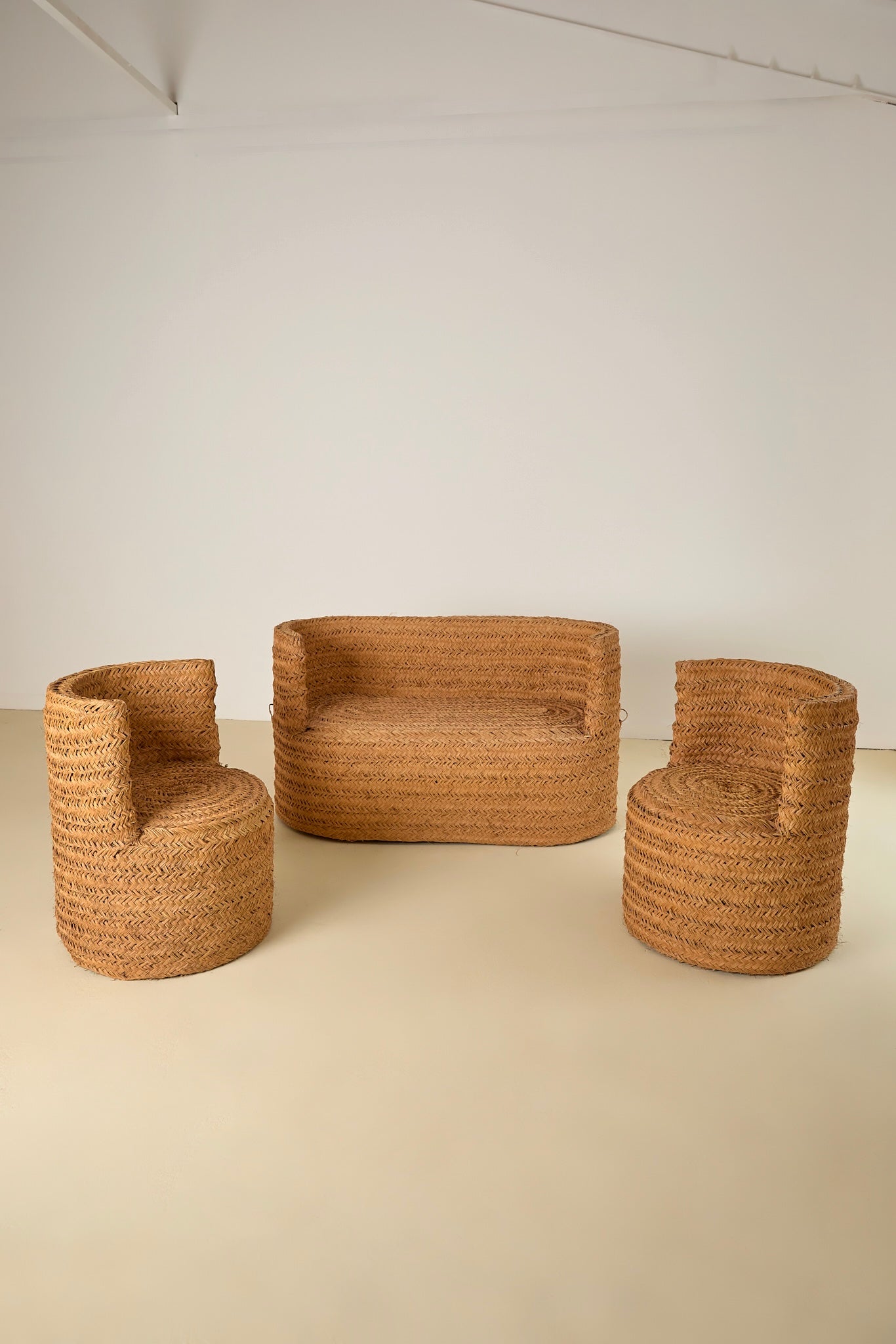 Raffia Woven Tub Chairs