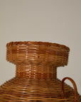 Vintage Mid-Century Woven Wicker Amphora Vase
