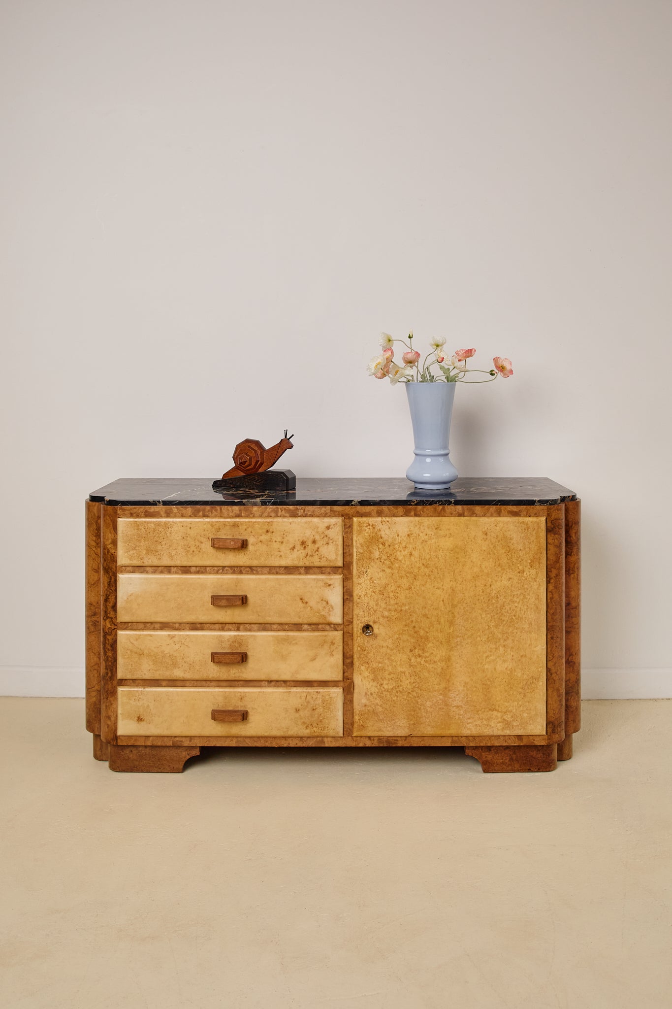 Art Deco Marble Top Sideboard