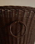 Vintage Woven Wicker Urn Vase with Handles