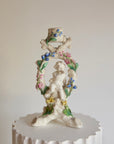 19th Century Porcelain Cherub Candleholder