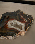 Natural Agate Geode Soap Dish – Polished Quartz Crystal Catchall Bowl