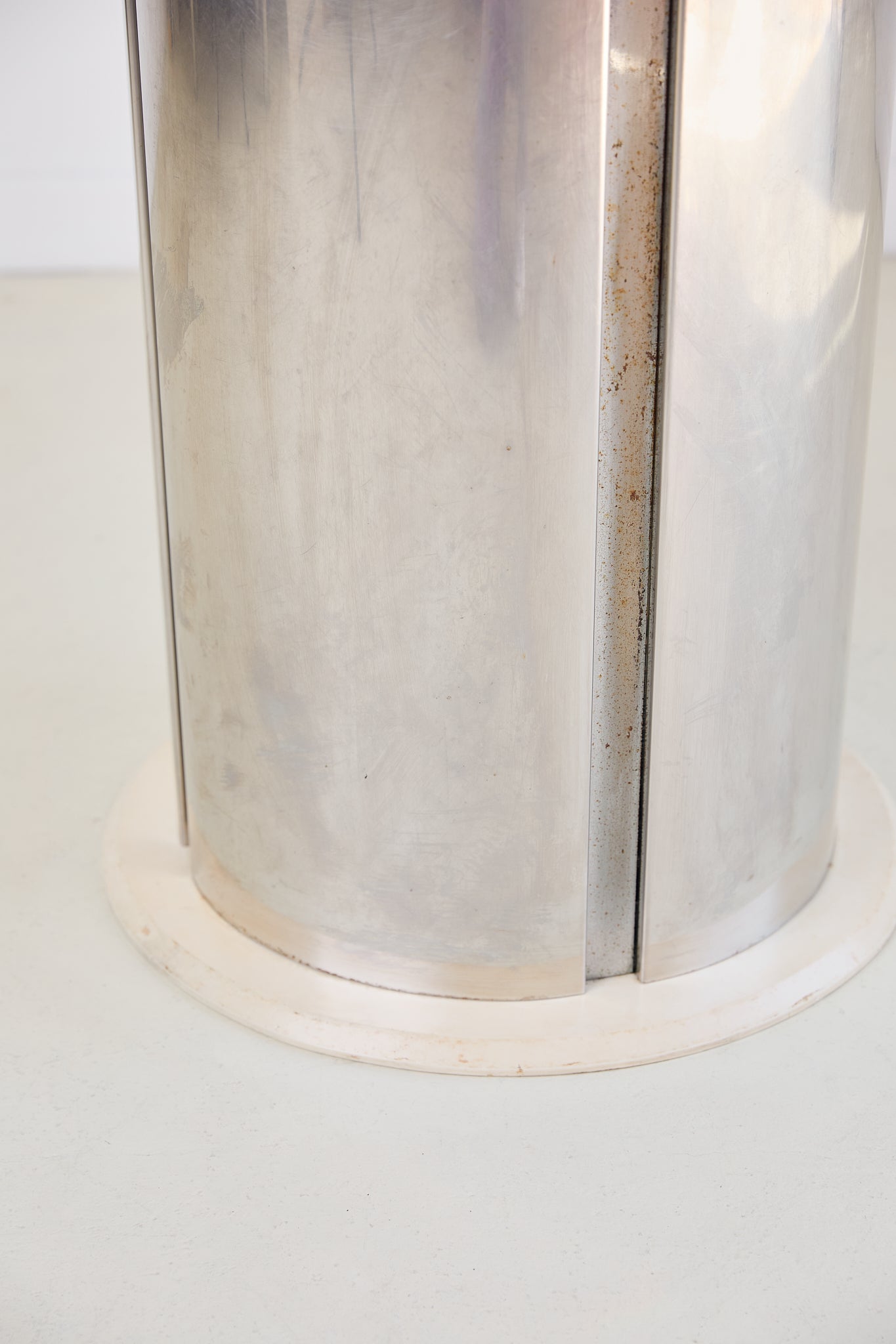 Chrome Base Dining Table with Smoked Glass Top in the Style of Antonia Astori