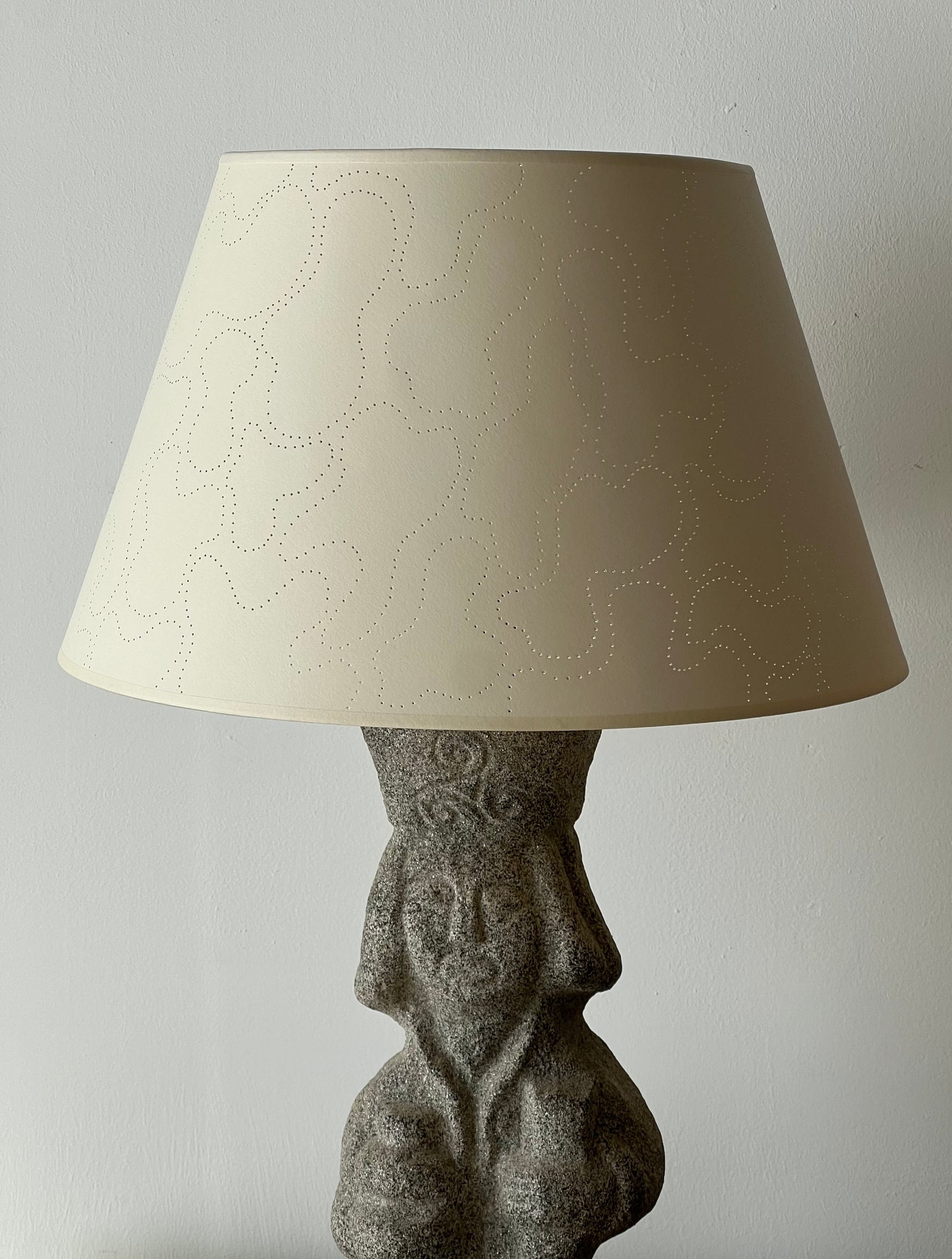 Stone Aztec Base With Hum London Atlas Lampshade