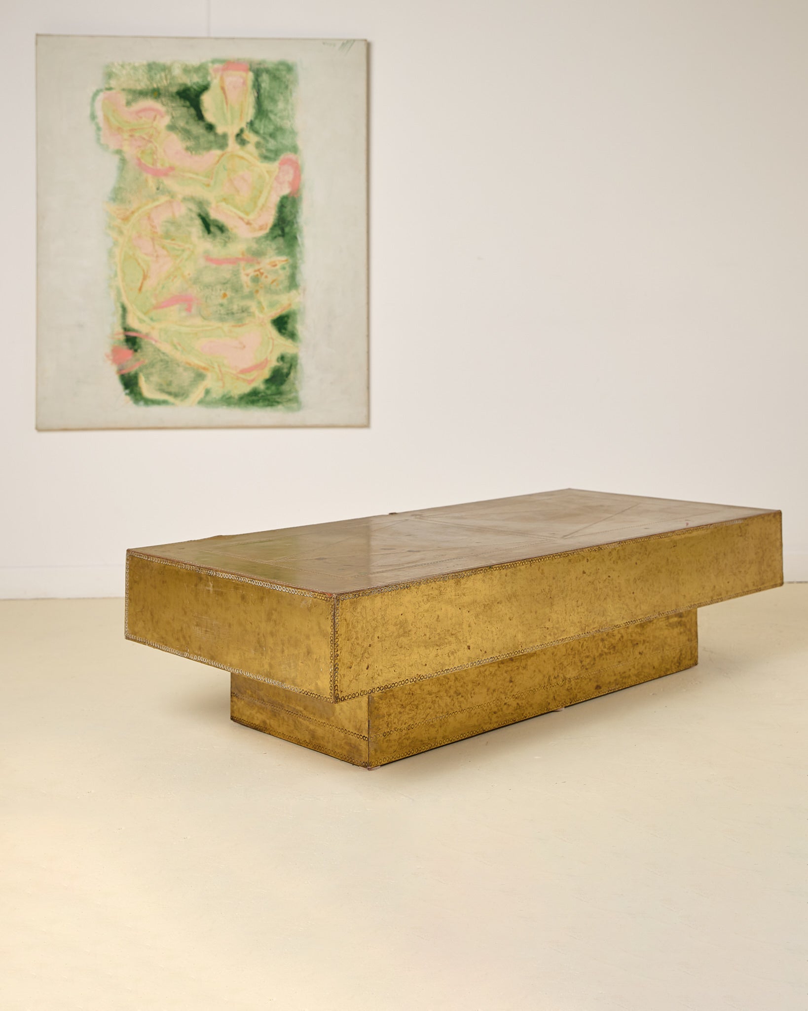 Brass Studded Coffee Table