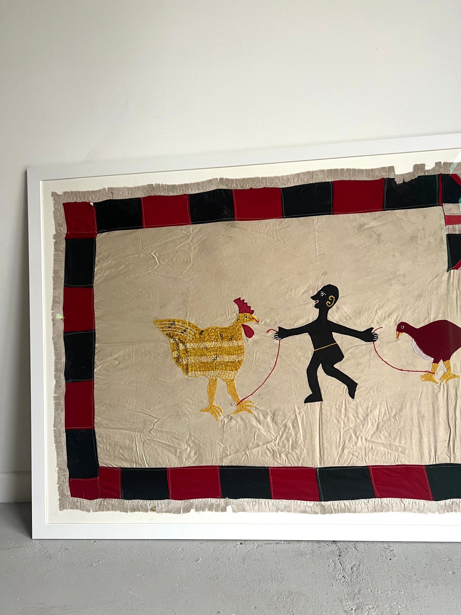 “The Rooster and The Clockbird” Fante Asafo Flag circa 1950