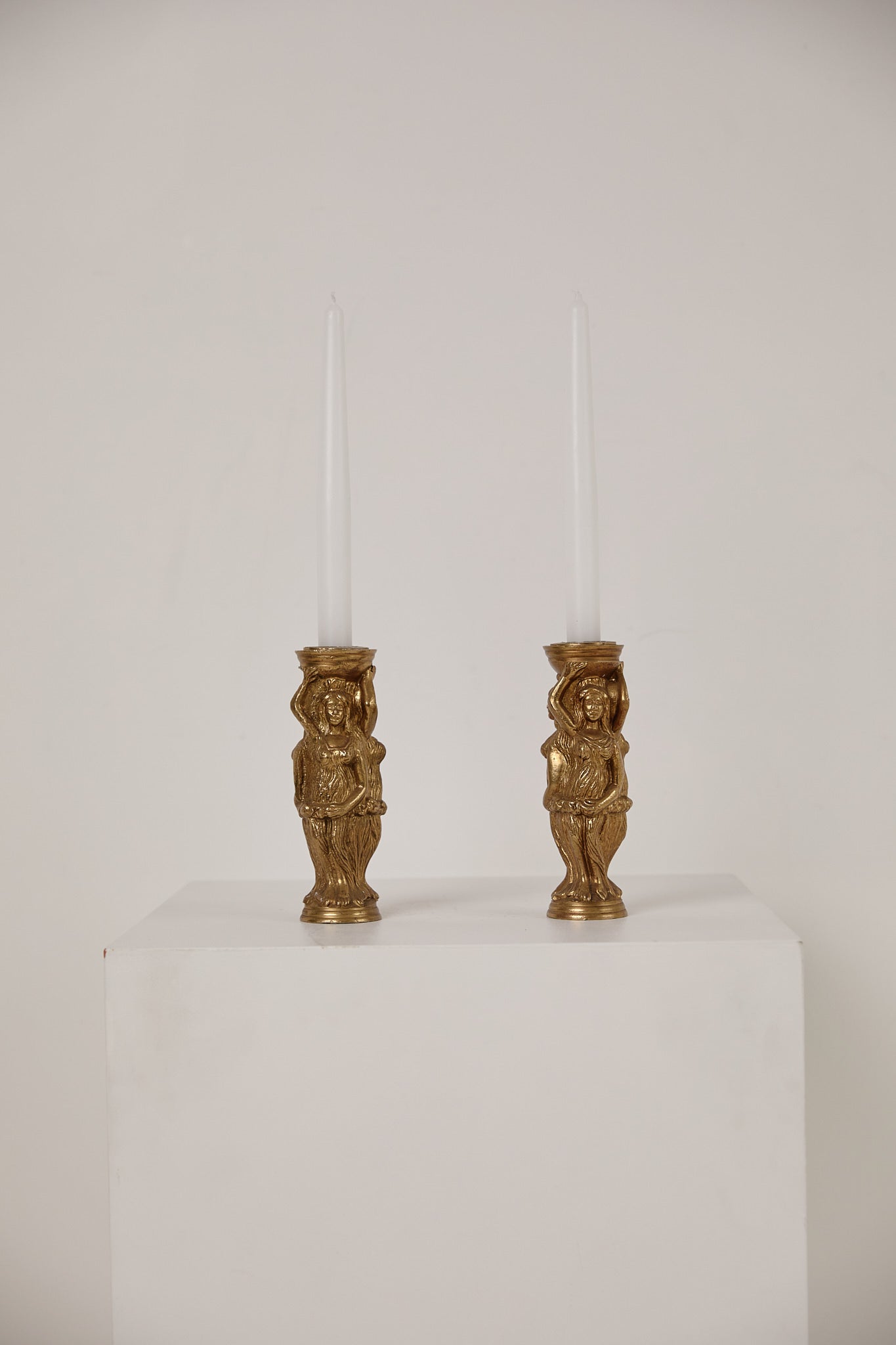 Gilt Metal Candle Holders