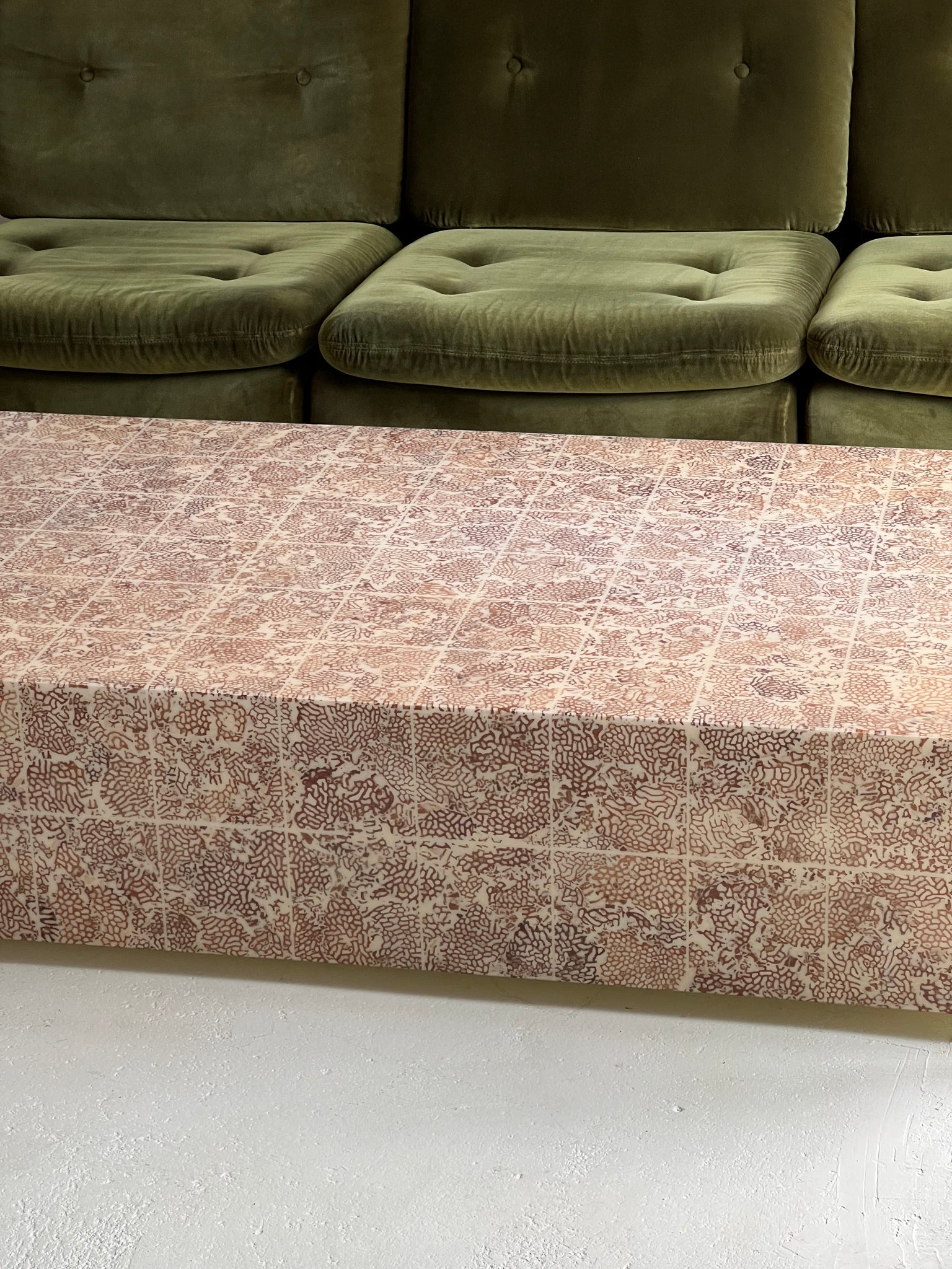 Coral Tile Look Low Coffee Table