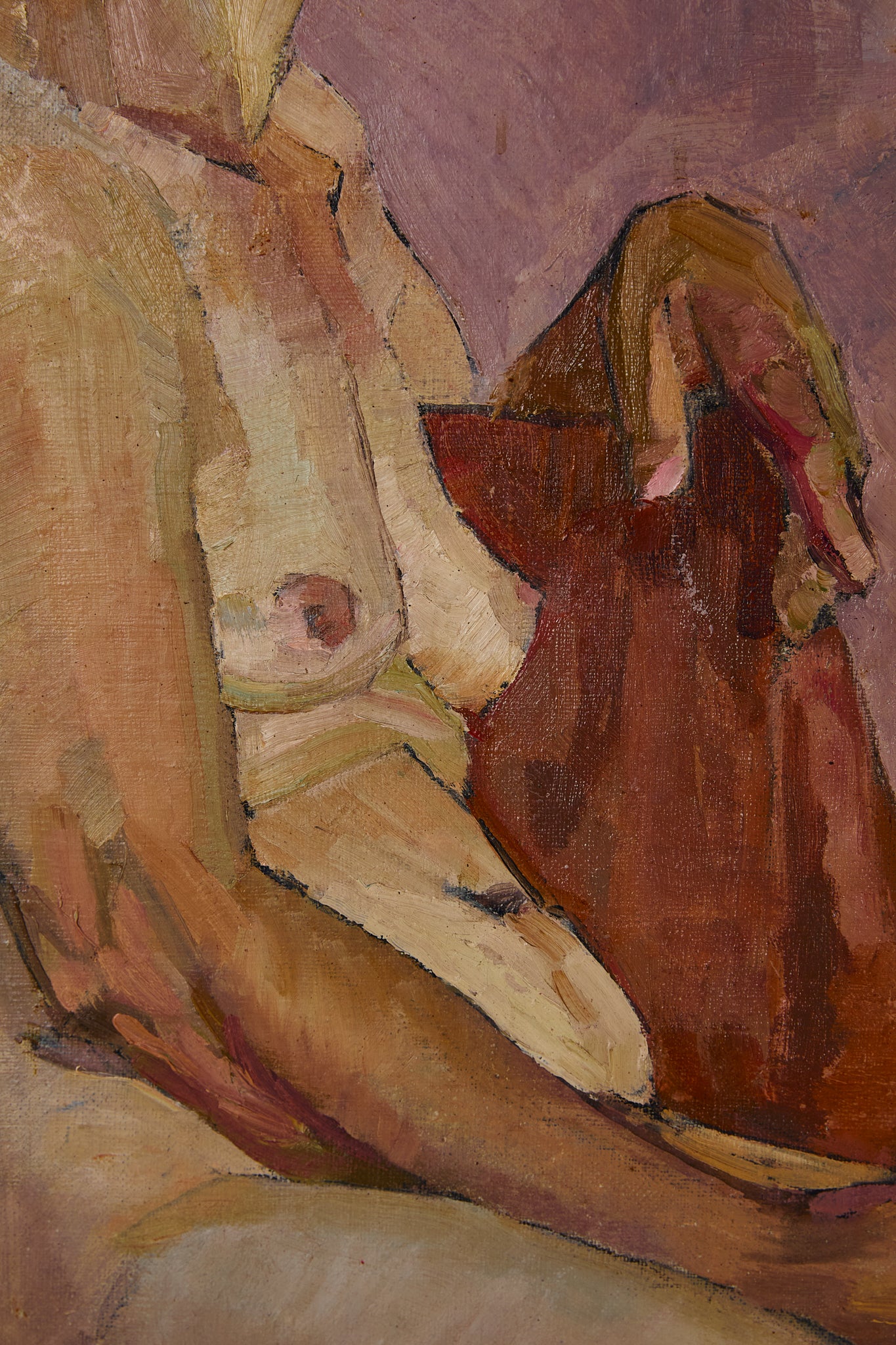 Nude Oil Painting Lilacs