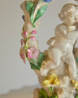 19th Century Porcelain Cherub Candleholder