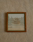 Vintage Japanese Hand-Embroidered Silk Landscape Art – Framed Set of 6